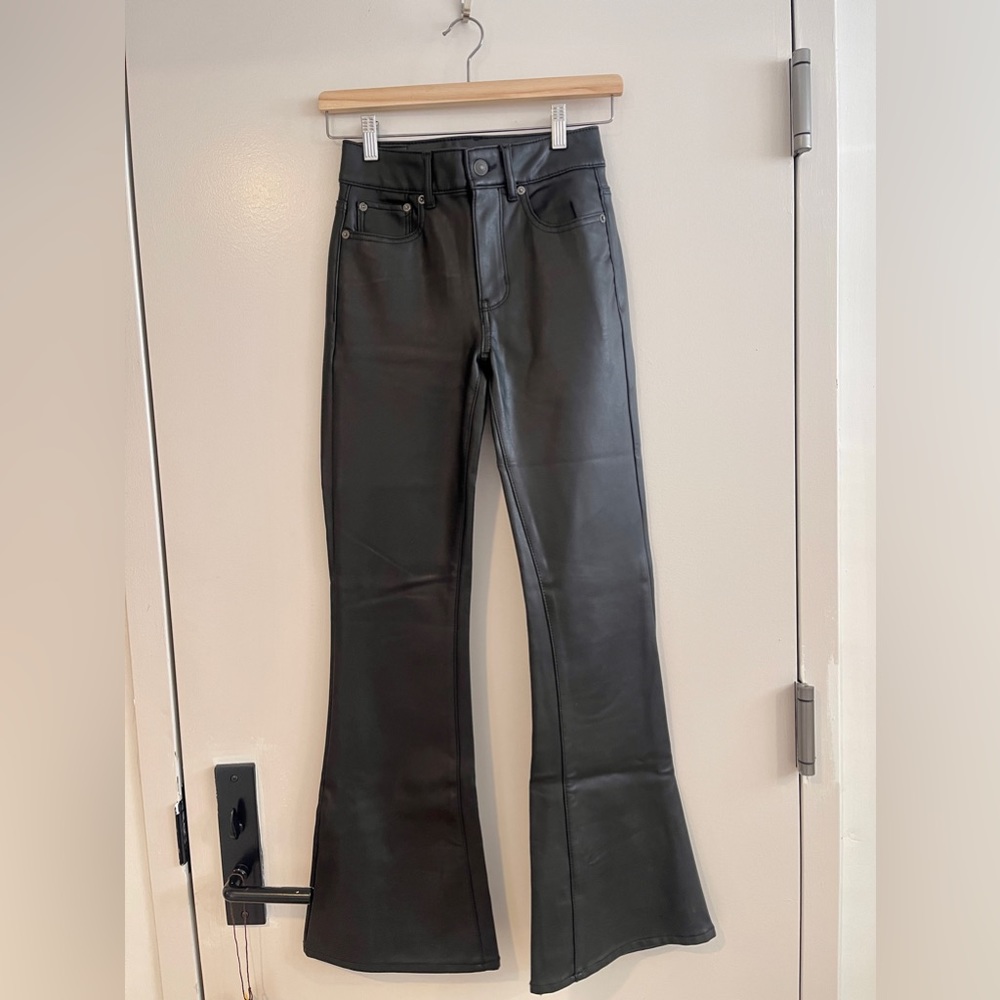 American Eagle Vegan Leather Flare Pants